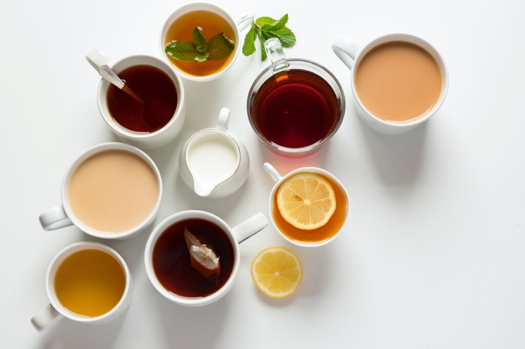selection of different types of tea